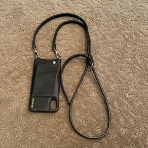 Bandolier Black Leather Phone Case IPhone X